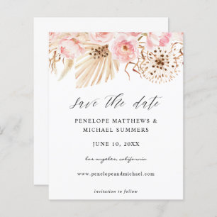 Begroting Bohemian Pink Floral Save the Date
