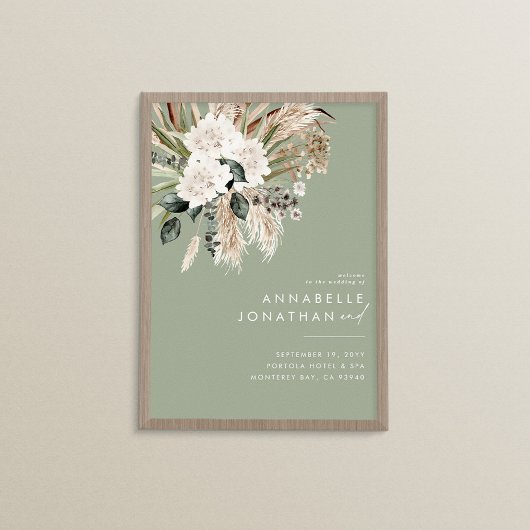 Begroting boho botanische moderne elegantsgroen poster