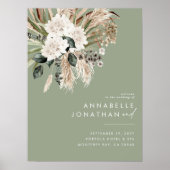 Begroting boho botanische moderne elegantsgroen poster (Voorkant)