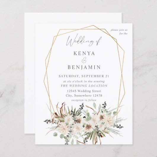 Begroting Boho Eucalyptus & Beige Floral Wedding 2 (Voorkant / Achterkant)