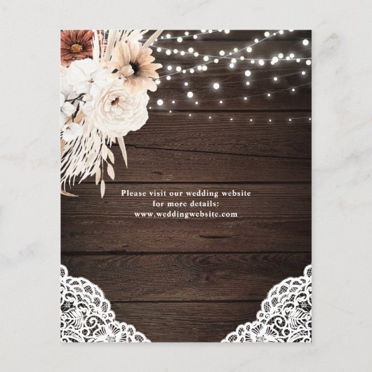 Begroting Boho Neutral Flowers Weddenschap Save th Flyer (Achterkant)