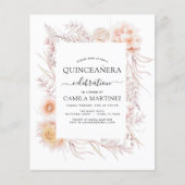 Begroting Boho Quinceañera Dusty Pink 15e verjaard Flyer (Voorkant)
