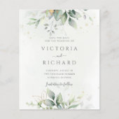 Begroting Botanical Gold Greenery Save the Date (Voorkant)