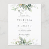 Begroting Botanical Gold Greenery Save the Date (Voorkant)