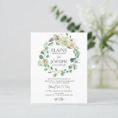 Begroting Botanical Neutral Floral Wedding Invitat (Staand voorkant)