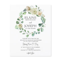 Begroting Botanical Neutral Floral Wedding Invitat