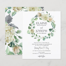 Begroting Botanical Neutral Floral Wedding Invitat