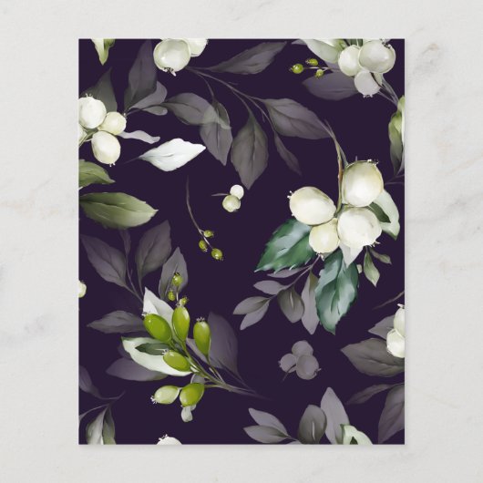 Begroting Botanisch | Uitnodiging Paars Baby showe (Achterkant)