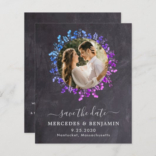 Begroting Botanische Foliage Foto QR sparen de dat (Voorkant / Achterkant)