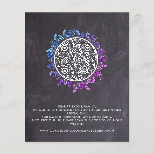 Begroting Botanische Foliage Foto QR sparen de dat (Achterkant)