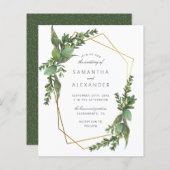 Begroting botanische groen en gouden geometrische (Voorkant / Achterkant)