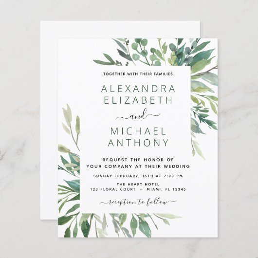 Begroting botanische groen olievlek (Voorkant / Achterkant)