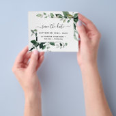 Begroting botanische groen olievlek flyer (Hand)