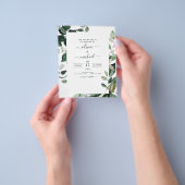 Begroting botanische groen olievlek flyer (Hand)