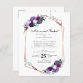 Begroting Botanische Paarse Floral Geometric Weddi (Voorkant / Achterkant)