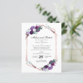 Begroting Botanische Paarse Floral Geometric Weddi (Staand voorkant)