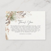 Begroting botanische simpele bruidfoto bedankt informatiekaartje (Achterkant)