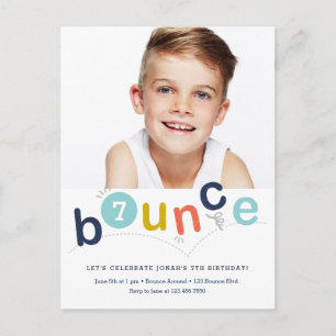 Begroting Bounce Kids Birthday Party Uitnodiging Briefkaart