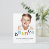 Begroting Bounce Kids Birthday Party Uitnodiging Briefkaart (Staand voorkant)