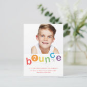 Begroting Bounce Kids Birthday Party Uitnodiging Briefkaart (Staand voorkant)
