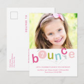 Begroting Bounce Kids Birthday Party Uitnodiging Briefkaart (Voorkant / Achterkant)