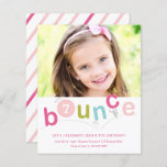 Begroting Bounce Kids Birthday Party Uitnodigingen<br><div class="desc">Een uitnodiging van een moderne verjaardagsfeestdag met kleurrijke stuittypografie en persoonlijke leeftijd en foto's. Klik uitgeven knoop om dit ontwerp aan te passen.</div>