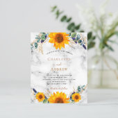 Begroting bruiloft bijtende zonnebloemen eucalyptu (Staand voorkant)