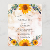 Begroting bruiloft bijtende zonnebloemen eucalyptu (Voorkant)