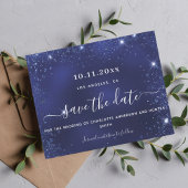 Begroting bruiloft blauwe glitter sparteldatum