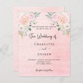 Begroting bruiloft bloesse roze sociale media (Voorkant / Achterkant)