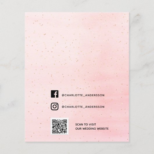 Begroting bruiloft bloesse roze sociale media (Achterkant)