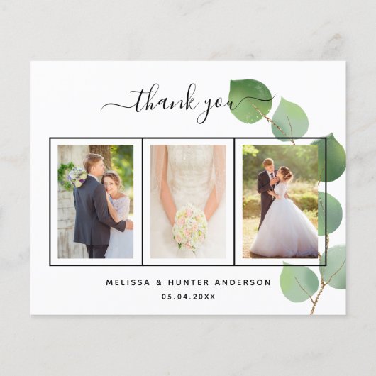 Begroting bruiloft Eucalyptus foto bedankt! (Voorkant)