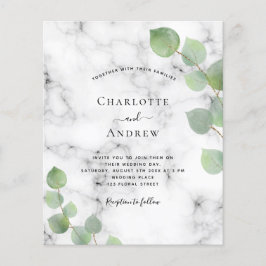 Begroting bruiloft eucalyptus greenery marmer