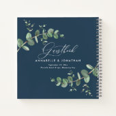 Begroting bruiloft eucalyptus rustige blauwe gaste notitieboek (Achterkant)