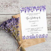 Begroting bruiloft lavender violet florale uitnodi