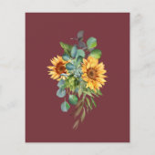 Begroting bruiloft zonnebloemen eucalyptus rode wi (Achterkant)