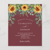 Begroting bruiloft zonnebloemen eucalyptus rode wi (Voorkant)