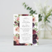 Begroting Burgundy & Blush Floral Weddenschap op w (Staand voorkant)