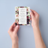 Begroting Burgundy & Blush Floral Weddenschap op w Flyer (Hand)