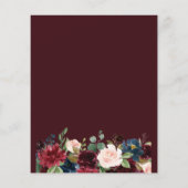 Begroting Burgundy & Navy Floral Baptism Uitnodigi (Achterkant)