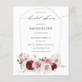 Begroting Burgundy & Pink Ele Floral Vrijgezellenf Flyer