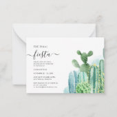 Begroting Cacti Bachelorette Weekend met rondweg Notitiekaartje (Voorkant)