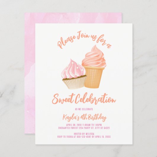 Begroting Cake and Ice crème (Voorkant / Achterkant)