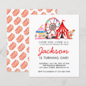 Begroting Carnival Circus Partij Birthday uitnodig (Voorkant / Achterkant)