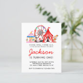 Begroting Carnival Circus Partij Birthday uitnodig (Staand voorkant)