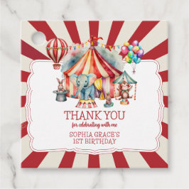 Begroting Carnival Circus Show & Dieren Birthday Bedankjes Labels