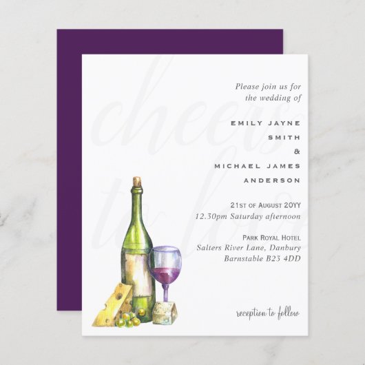 Begroting Cheers to Love Wine Cheese Modern Weddin (Voorkant / Achterkant)