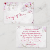 Begroting. Chic en floral. Veranderen van bruiloft Notitiekaartje (Voorkant / Achterkant)
