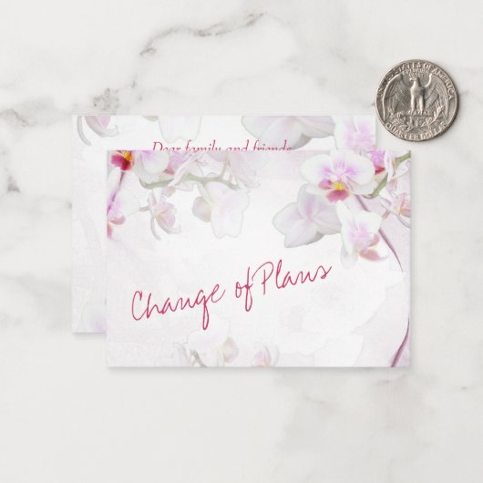 Begroting. Chic en floral. Veranderen van bruiloft Notitiekaartje (Voorkant / Achterkant in situ)