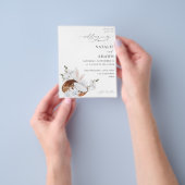Begroting Coconut Coral & White Floral Wedding Flyer (Hand)